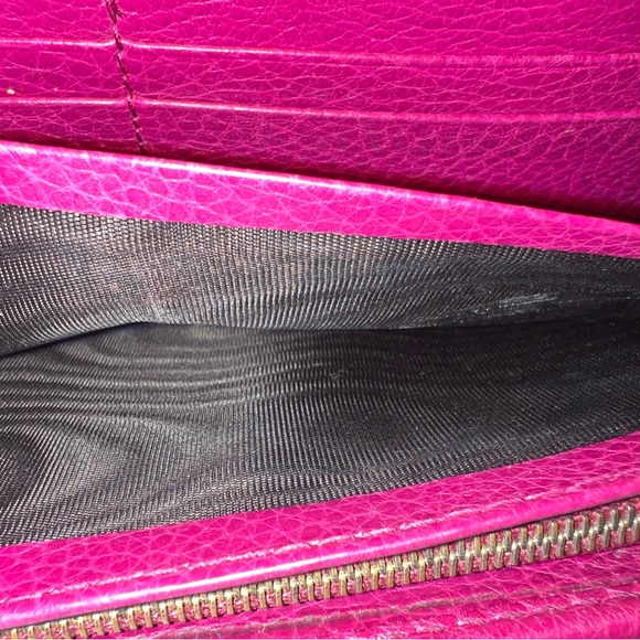 Authentic Gucci Horsebit Flap Continental Pink Leather Wallet, pre-loved - Picture 8 of 12